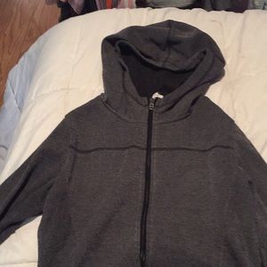 Gray zip-up jacket